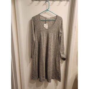 Zara Womens Size Medium Grey Sweater Knit Nylon Wool Alpaca Long Sleeve DressMWT